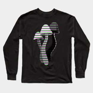 Toadstool Mushroom Trippy Glitch Long Sleeve T-Shirt